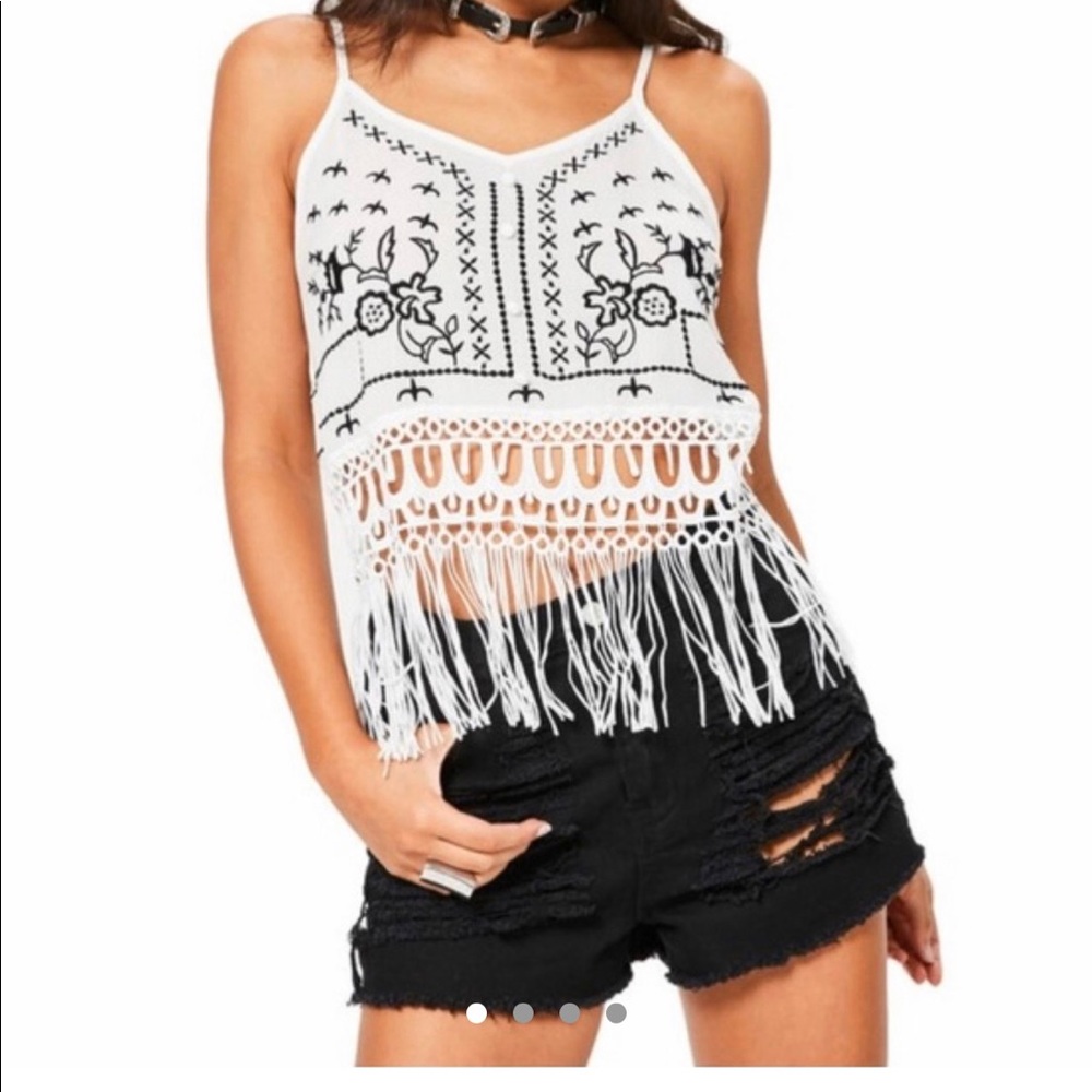 Missguided fringe crop top
